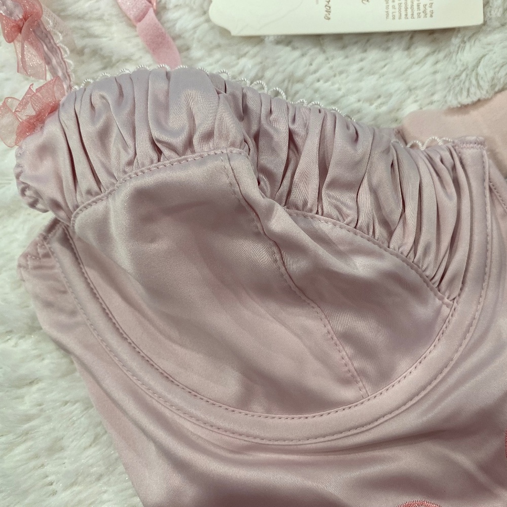 🚫SOLD🚫 NWT For Love & Lemons 🍋 Lavender/Pink Heart Bustier - Picture 3 of 10